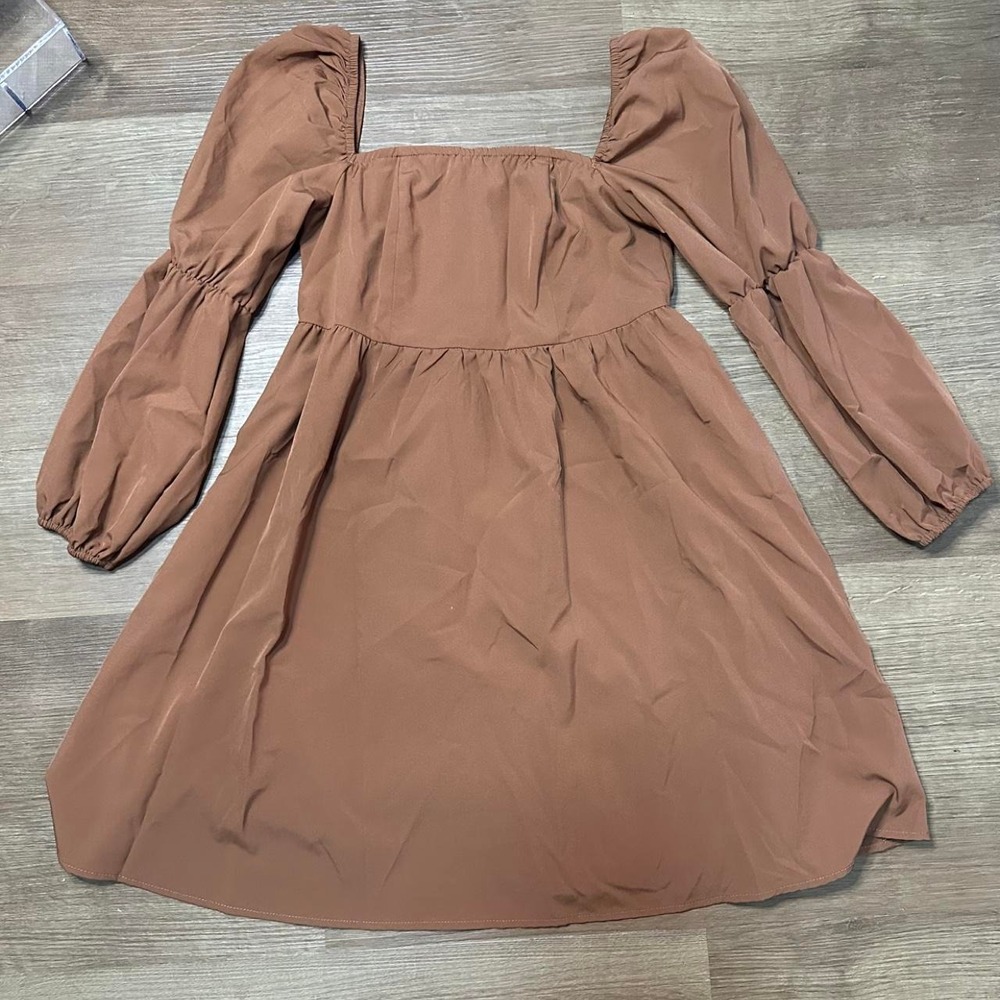 Brown mini dress